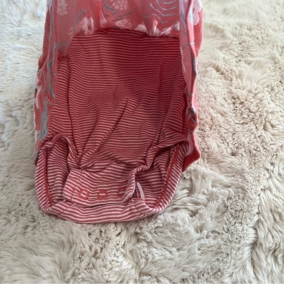 Carter’s Floral and Striped Skirted Bodysuit with Ruffle Shoulders Sz NB - Picture 4 of 4